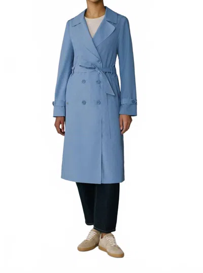 Soia & Kyo Blaire Double-breasted Trench Coat Raincoat In Sky In Blue