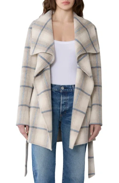 Soia & Kyo Bridgette Plaid Wrap Coat In Neutral