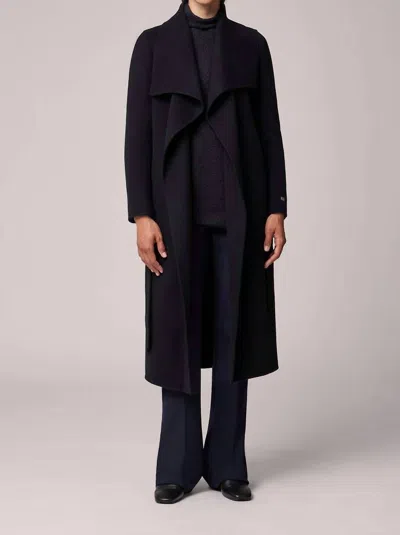 Soia & Kyo Britta Long Wool Coat In Black In Blue