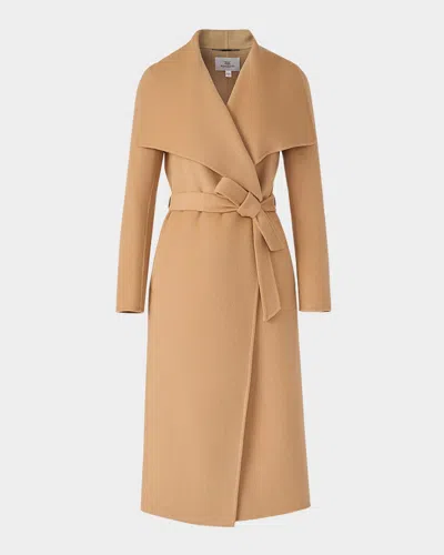 Soia & Kyo Britta-u Wool Wrap Coat In Brown