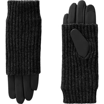 Soia & Kyo Carmel-l Tech Leather Gloves In Black