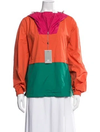 Pre-owned Soia & Kyo Colorblock Pattern Jacket W/ Tags In Orange