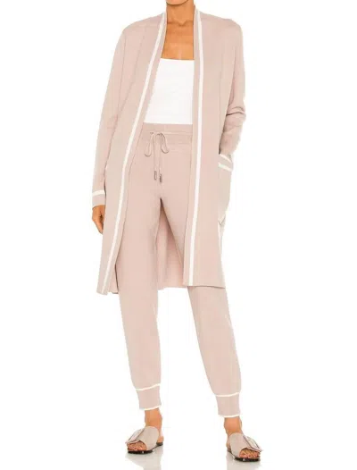 Soia & Kyo Denise Long Knit Coatigan With Pockets In Pearl In Neutral