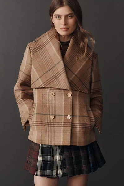 Soia & Kyo Double-breasted Wool Jacket In Brown