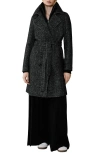 Soia & Kyo Fabianne Belted Wool Blend Coat In Black