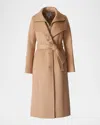 Soia & Kyo Ilana-u Belted Wool-blend Coat With Bib In Brown