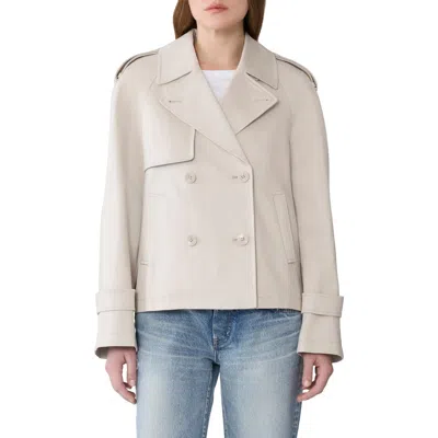 Soia & Kyo Juliette Short Stretch Cotton & Nylon Trench Coat In Neutral