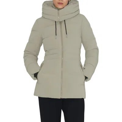 Soia & Kyo June Water Repellent 700 Fill Power Down Quilted Jacket With Bib Inset In Green