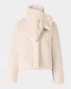 Soia & Kyo Kendell Faux Fur Coat With Detachable Scarf In White