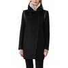 Soia & Kyo Kiana Wool Blend Coat With Removable Faux Shearling Bib In Animal Print
