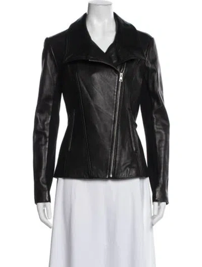 Pre-owned Soia & Kyo Leather Biker Jacket In Black