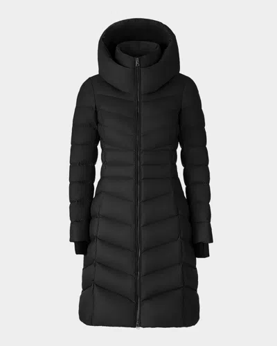Soia & Kyo Lita-u Down Fit-&-flare Hooded Coat In Black