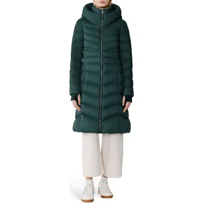 Soia & Kyo Lita Water Repllent 700 Fill Power Down Hooded Puffer Jacket In Green