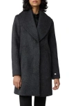 Soia & Kyo Lolli Classic Fit Wool Blend Coat With Removable Leather Bib In Blue