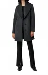 Soia & Kyo Lolli Single Breasted Wool Coat In Black In Black