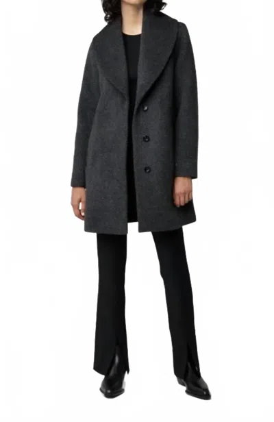 Soia & Kyo Lolli Single Breasted Wool Coat In Black