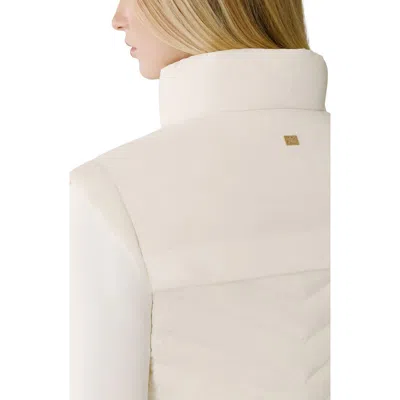 Soia & Kyo Miriam Quilted Mixed Media Puffer Jacket In Powder