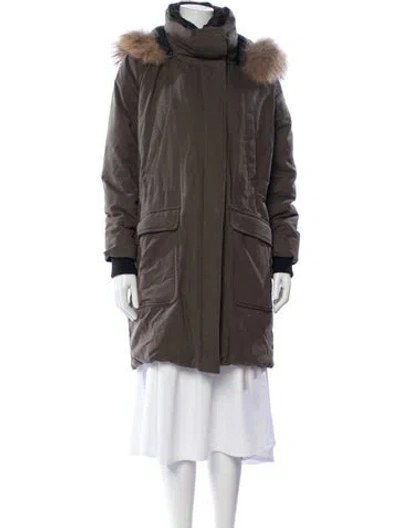 Pre-owned Soia & Kyo Nylon Parka In Brown