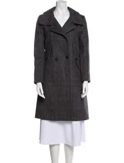 Pre-owned Soia & Kyo Plaid Print Coat In Gray