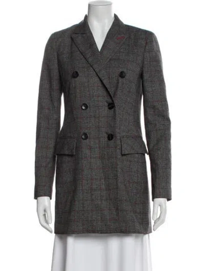 Pre-owned Soia & Kyo Plaid Print Peacoat In Black