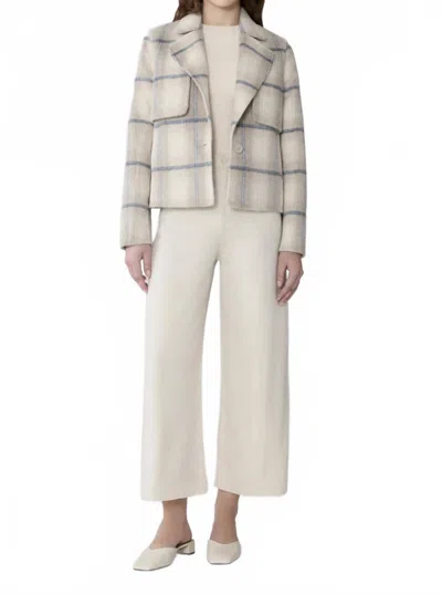 Soia & Kyo Selah Plaid Boxy Blazer In Poolside Plaid In White