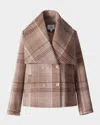 Soia & Kyo Tala-p Plaid Wool-blend Coat In Brown