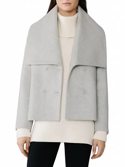 Soia & Kyo Tala Straight-fit Wool-blend Blazer In White In Gray