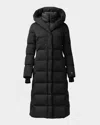 Soia & Kyo Talyse Water Repellent 700 Fill Power Down Recycled Nylon Puffer Coat With Quilted Bib In Black