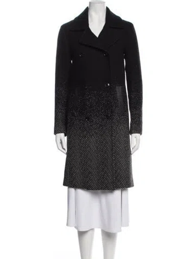 Pre-owned Soia & Kyo Tweed Pattern Coat In Black