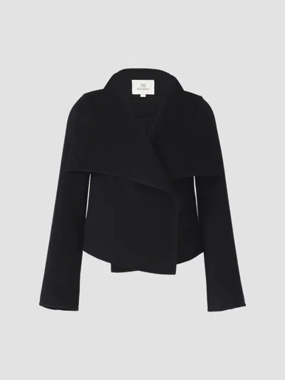 Soia & Kyo Women's Bree Double-face Wool-nylon Wrap Jacket In Black
