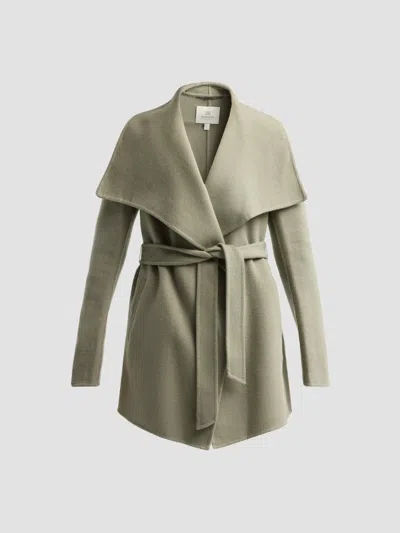 Soia & Kyo Women's Bridgette Double-faced Wool Wrap Coat In Green