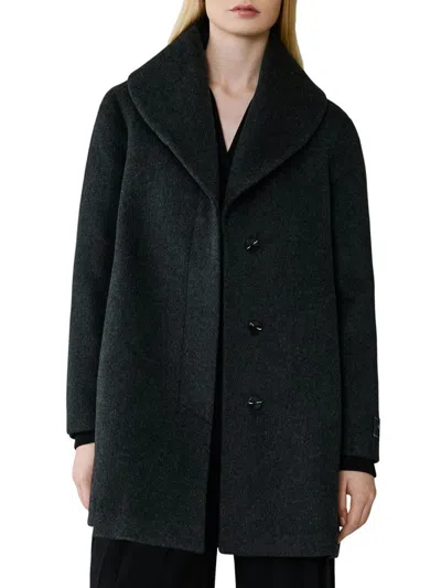 Soia & Kyo Women's Elsa Wool-blend Shawl Collar Coat In Black