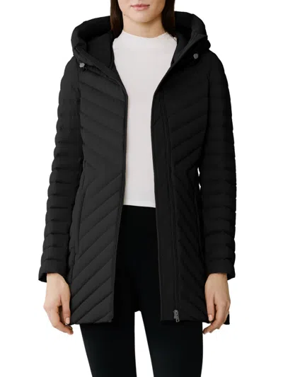 Soia & Kyo Women's Estelle Quilted Down Hooded Jacket In Black