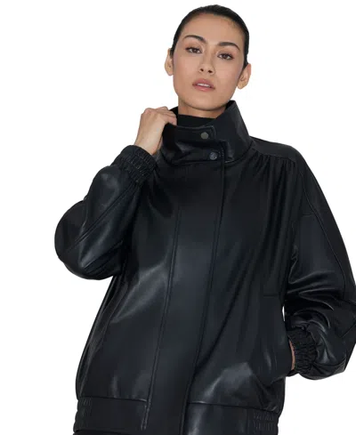 Soia & Kyo Women's Miu Oversized-bomber Leather Jacket In Blue