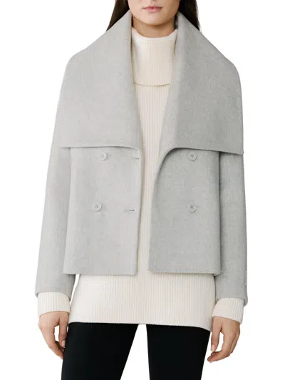 Soia & Kyo Tala Straight-fit Wool-blend Blazer In White In Gray