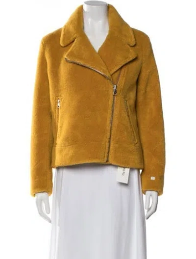 Pre-owned Soia & Kyo Wool Biker Jacket In Yellow