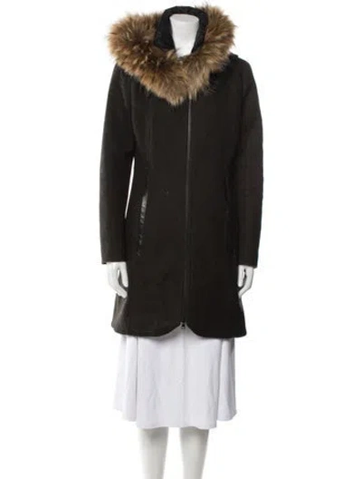 Pre-owned Soia & Kyo Wool Fur Coat In Brown
