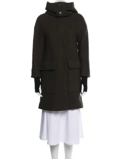 Pre-owned Soia & Kyo Wool Parka In Green