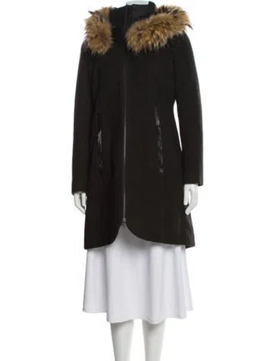 Pre-owned Soia & Kyo Wool Parka In Green