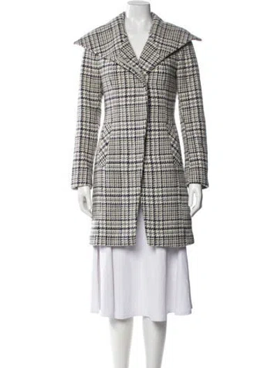 Pre-owned Soia & Kyo Wool Plaid Print Peacoat In Multi
