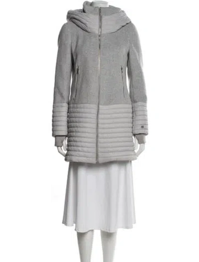 Pre-owned Soia & Kyo Wool Striped Coat In Gray