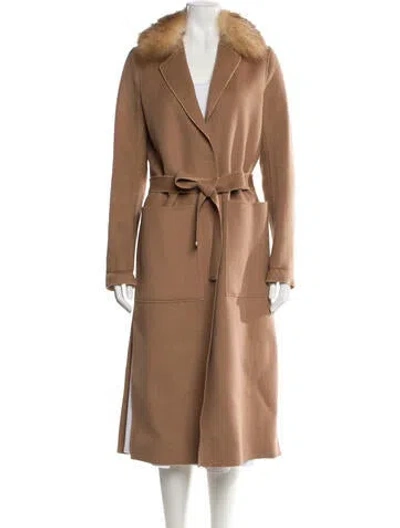 Pre-owned Soia & Kyo Wool Trench Coat In Brown
