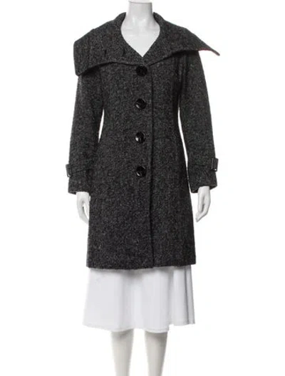 Pre-owned Soia & Kyo Wool Tweed Pattern Coat In Black