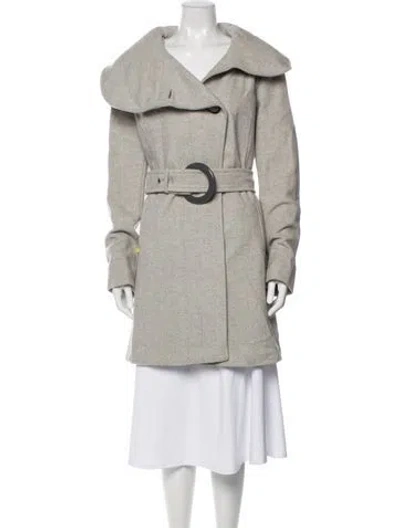 Pre-owned Soia & Kyo Wool Tweed Pattern Coat In Grey