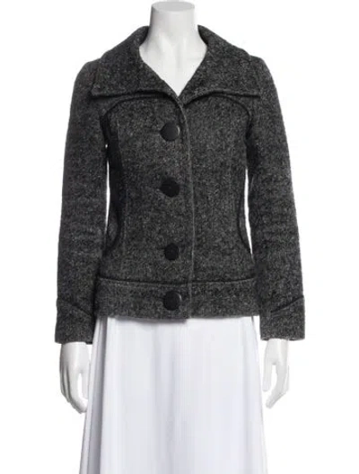 Pre-owned Soia & Kyo Wool Tweed Pattern Jacket In Gray