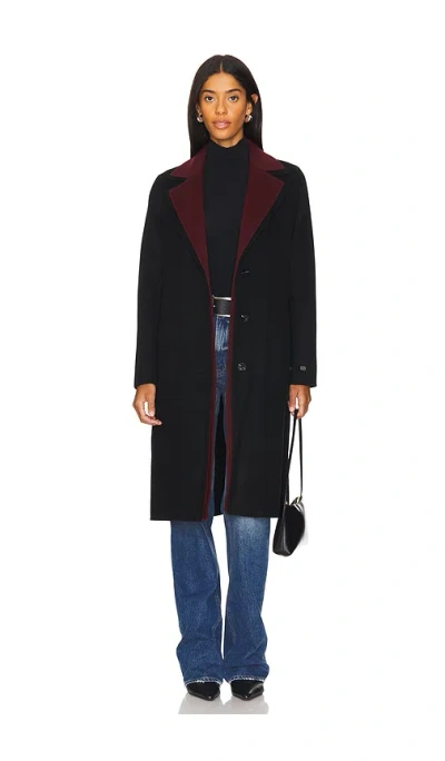 Soia & Kyo Benicia Coat In Black & Merlot
