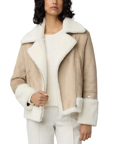 Soia & Kyo Faux Shearling Biker Jacket In Hush
