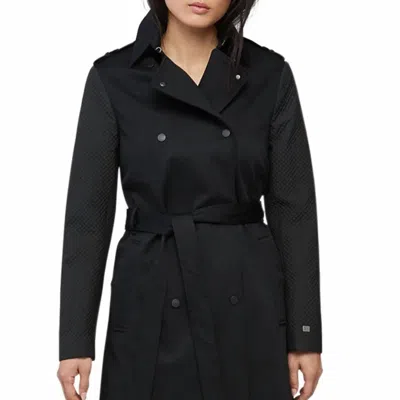 Soia & Kyo Kya Stretch Cotton Trench Coat In Black