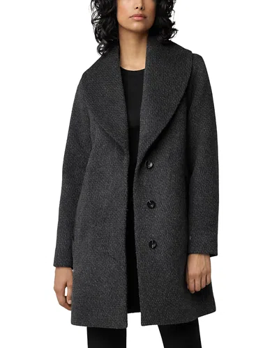 Soia & Kyo Lolli Single Breasted Shawl Collar Coat In Black