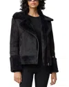 Soia & Kyo Phoebe Faux Shearling Biker Jacket In Black